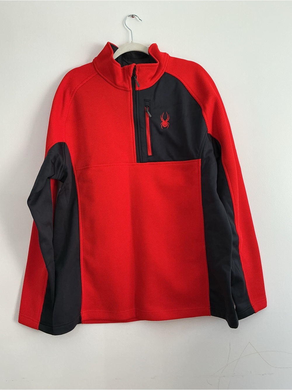 Spyder Red and Black Fleece Half-Zip Pullover